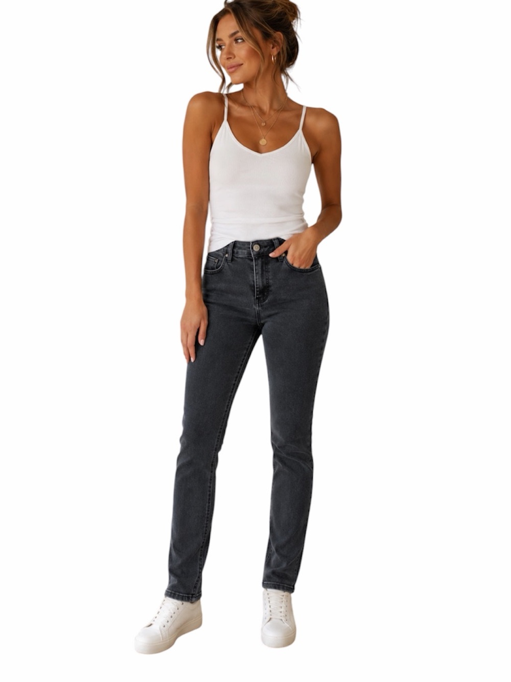 Curve Appeal Women’s Charcoal Skinny Jeans